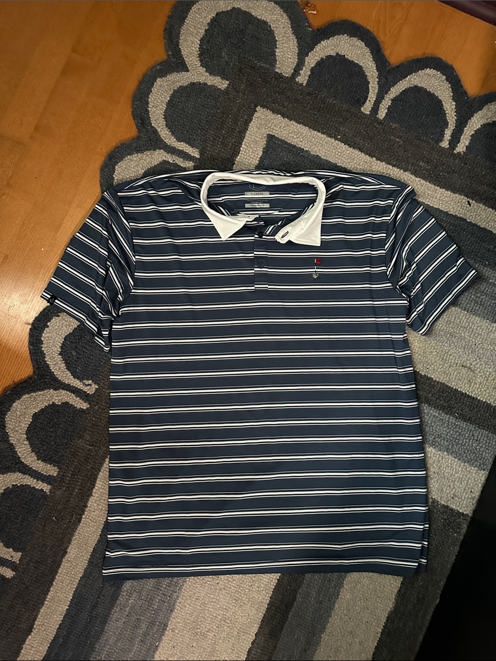 Swannie’s Striped Navy Polo